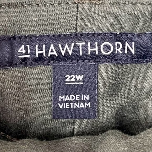41 Hawthorn Francis Straight Leg Cotton Blend Ankle Pants - Olive Green - 22W - Picture 7 of 12